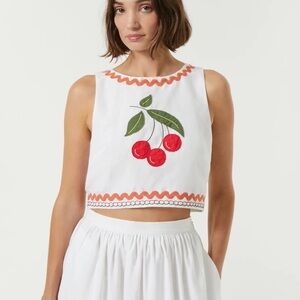 NWT *ARCHIVE* Rhode Vina Crop Top Side Zip Cherry size 8